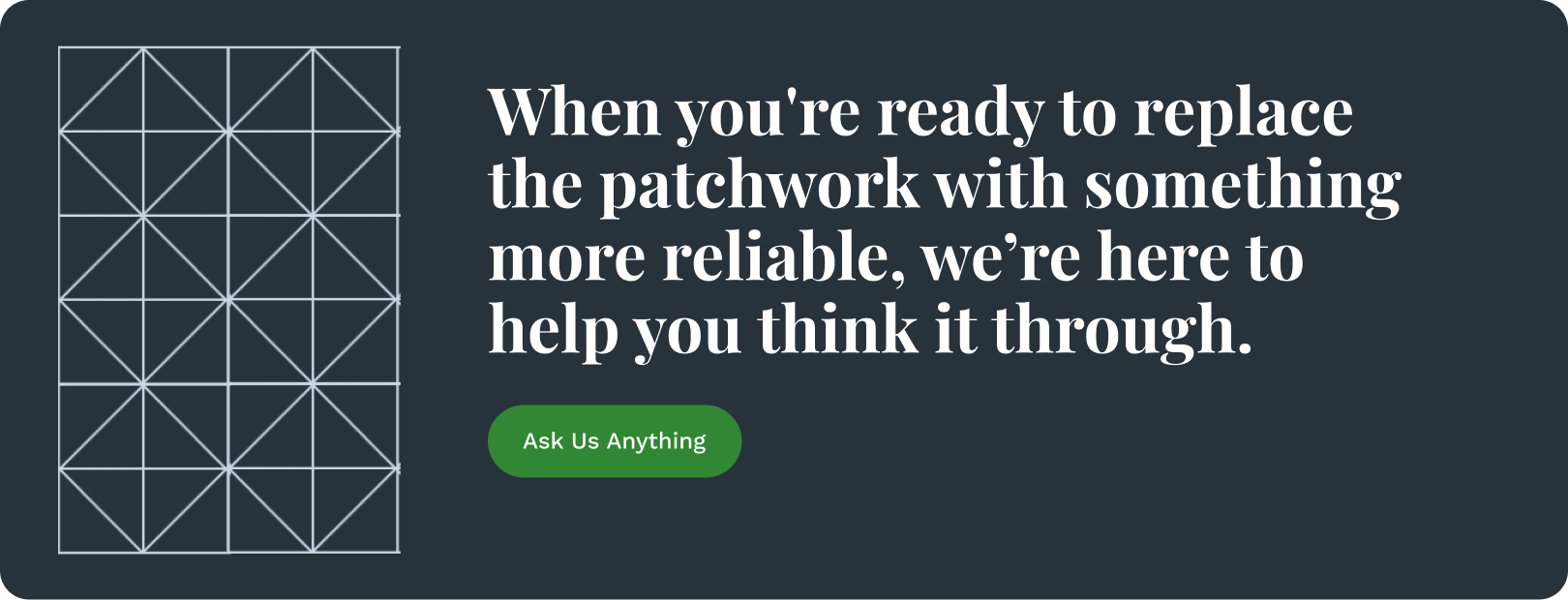 When you're ready to replace the patchwork