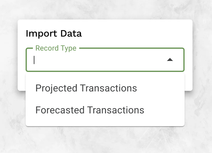 Manual Import of Projected and Forecasted Items Manual Import of Projected and Forecasted Items